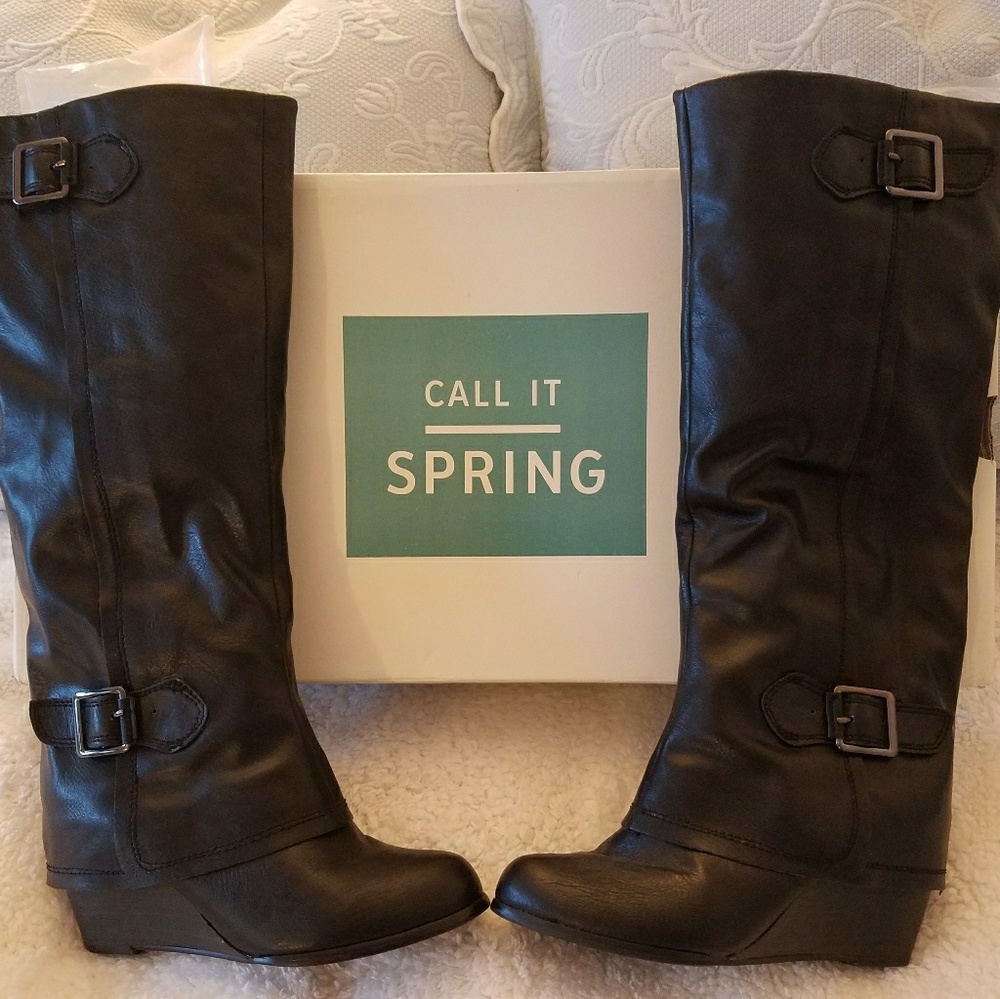 Tall Wedge Boots